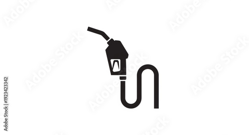 Black Gas Pump Nozzle Icon.