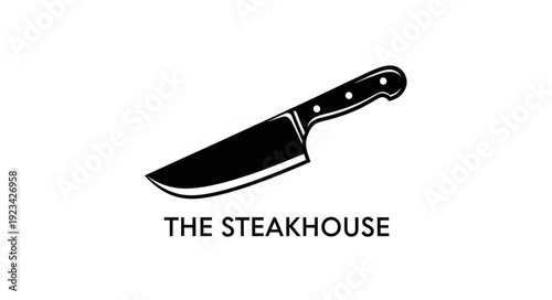 Black Steak Knife Illustration Design.