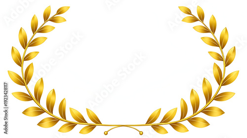 Golden Laurel Wreath Achievement, Victory, Award, Honor, Triumph, Glory, Success, Recognition, Prest