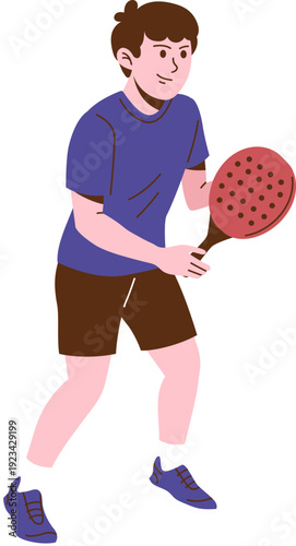 Padel Player Vector Illustration