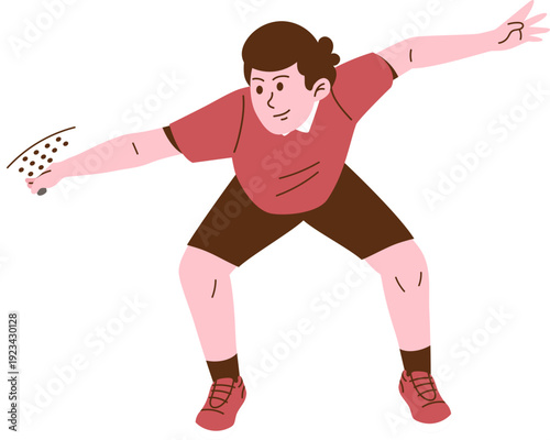 Padel Volley Shot Cartoon Illustration