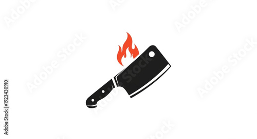 Burning Black Meat Cleaver Knife.
