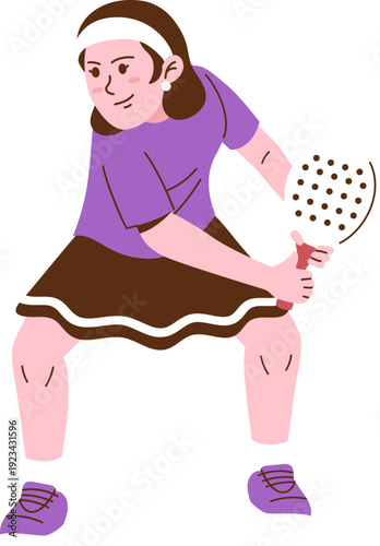 Padel Female Forehand Illustration