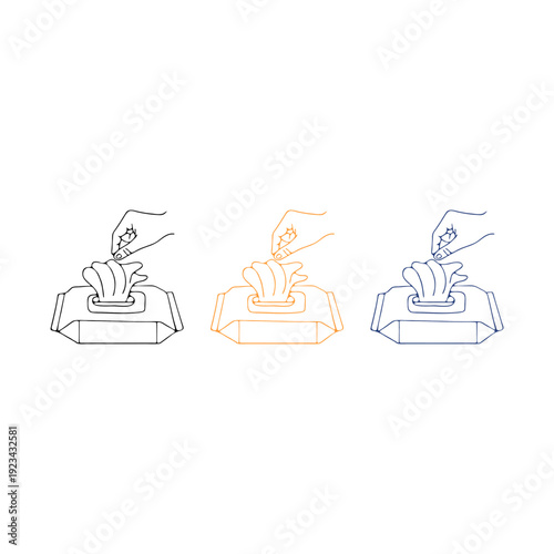 icon for the correct way to take a tissue