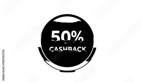 Cashback 50% sale sticker isolated vector design