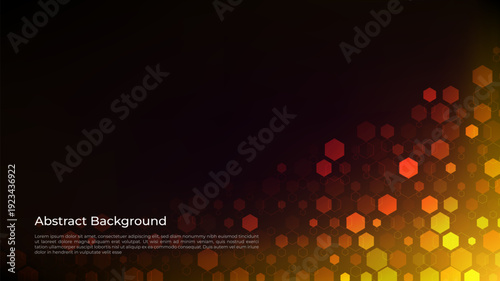 Orange Hexagon Digital Technology Abstract Background