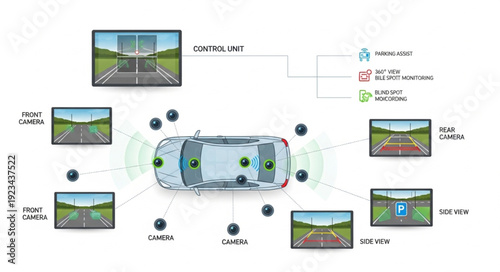 Car Camera System Surround View.
