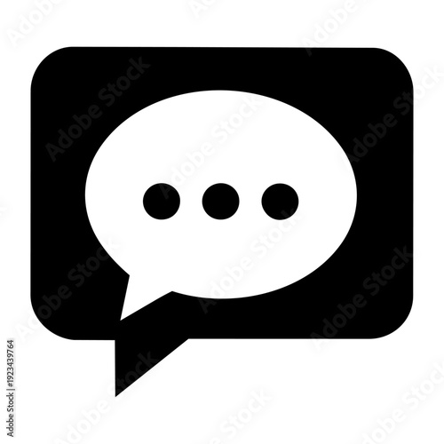 Comment Speech Bubble Icon Monochrome
モノクロのコメント吹き出しアイコン