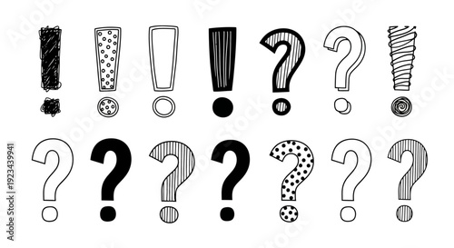 Various punctuation marks are arranged in a pattern on a white background