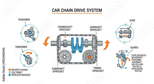 Car Chain Drive System Diagram.