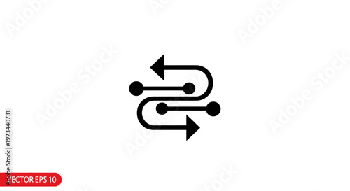 Black Arrows in Circular Motion Symbol.