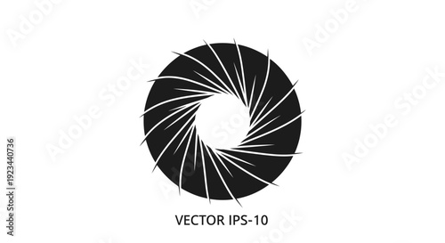 Black Camera Lens Vector Graphic.