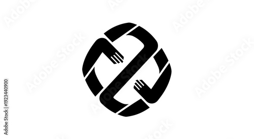 Black hands clasped in unity circle.