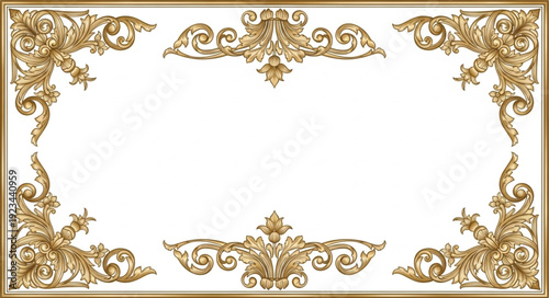 Ornate golden baroque frame with floral elements.