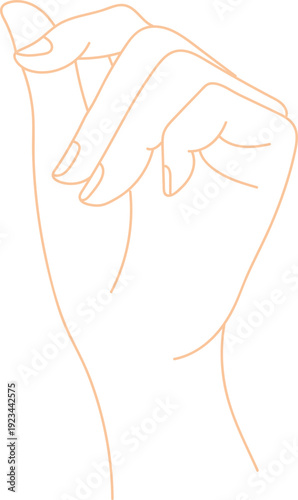 Hand Pose Line Art