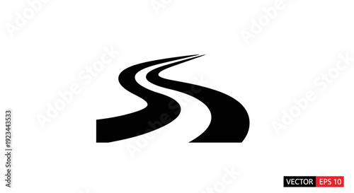 Black S shape road vector logo.
