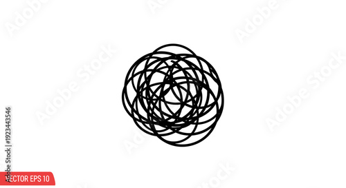 Black scribbles forming a sphere shape.