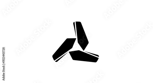 Black triangle shaped graphic symbol.