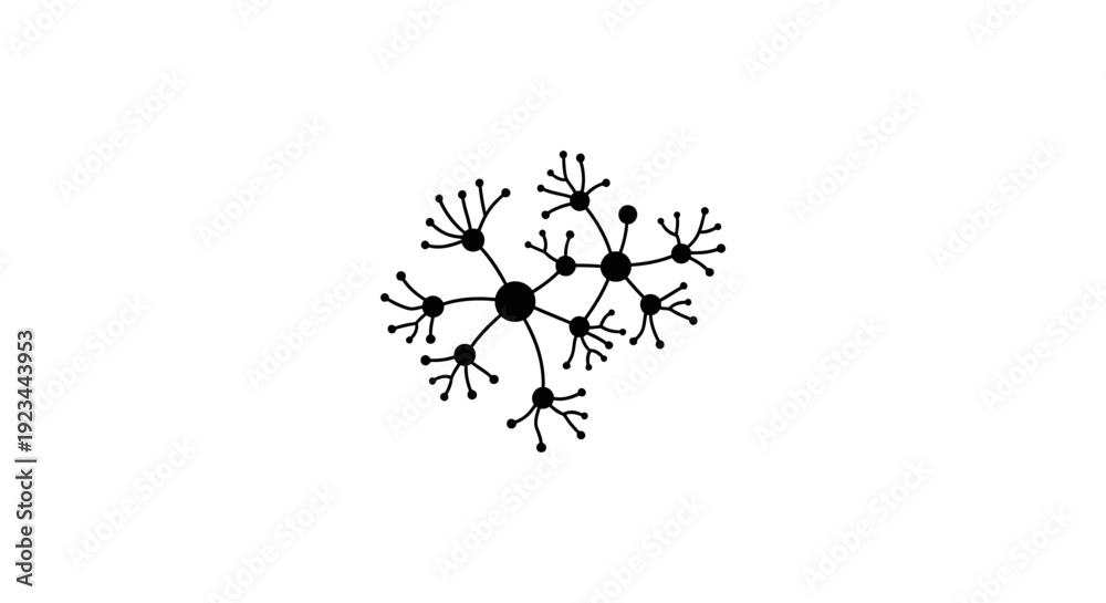 Fototapeta premium Neuron cell structure with dendrites.