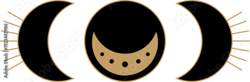 Mystical triple moon symbol