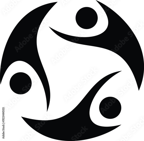 Circular People Connection Symbol yin yang symbol