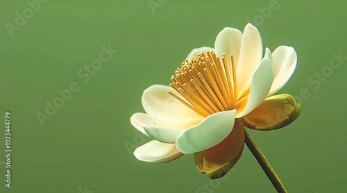 Claymation Flower Blooming Close Up on Green Screen Background