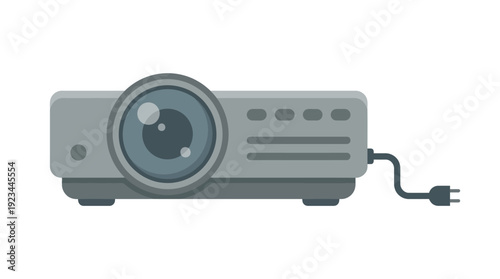 Projector d flat vector isolated white background
