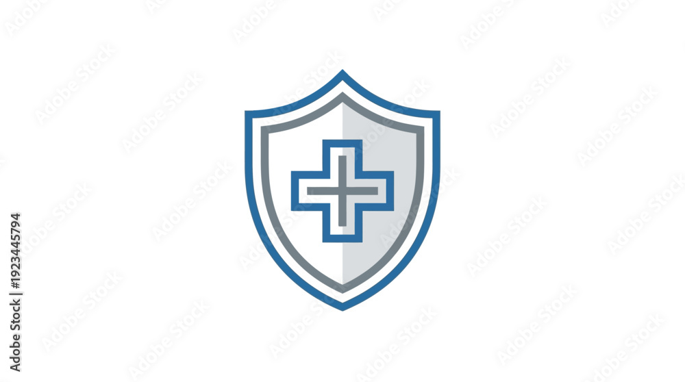 Obraz premium Shield d flat vector isolated white background