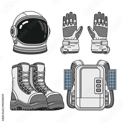 Astronaut Space Suit Components and Accessories.
