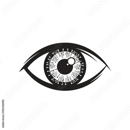 Black and white eye illustration.