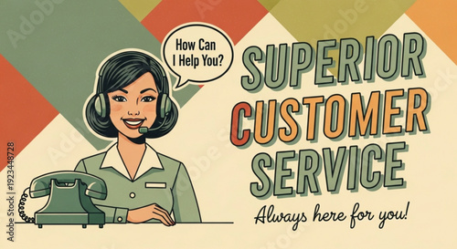 Customer service representative offering help with headset and telephone