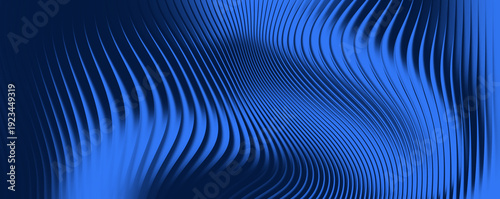 Slika na platnu Blue wavy lines pattern background 1