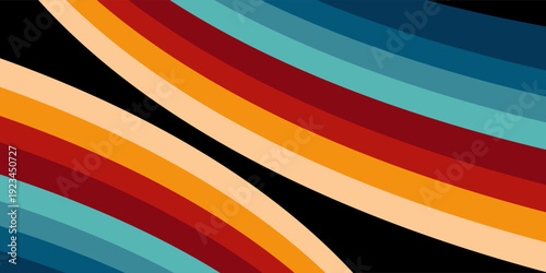 Vintage Striped Backgrounds, Posters, Banner Samples, Retro Colors from the 1970s 1900s, 70s, 80s, 90s. retro vintage 70s style stripes background poster lines. Eps10