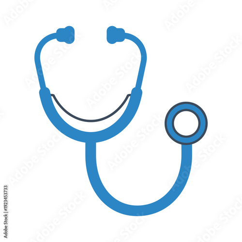 Blue stethoscope for medical examination.