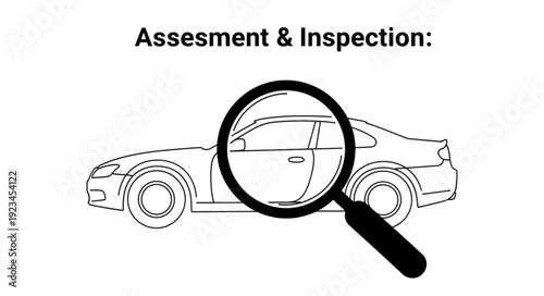 Car Inspection with Magnifying Glass.