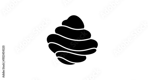 Black poop emoji icon symbol.