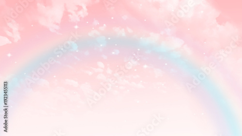 Background of pink sky with white clouds photo
