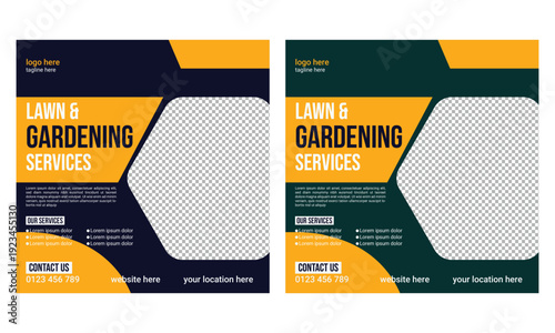 Lawn Care Social Media Post Design Template