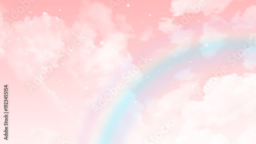 White abstract clouds and pink sky. Summer landscape. Beautiful background.