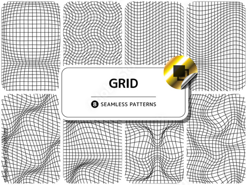 柄違いのシームレスパターンのセット グリッド