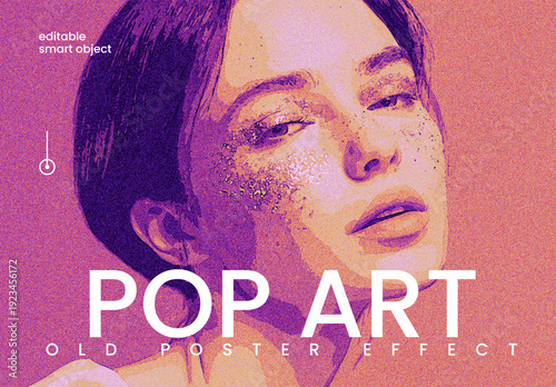 Pop Art Retro Print Effect Mockup