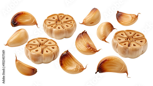 Roasted Garlic Cloves and Half Garlic Bulbs