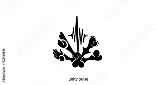 Black and white unity pulse logo.
