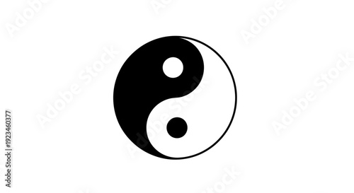 Black and white yin yang symbol.
