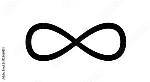 Black infinity symbol on white.