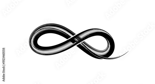 Black infinity symbol with cord.