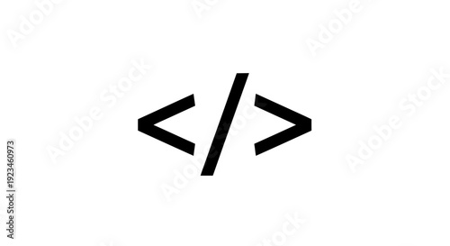 Closeup coding symbol on screen.