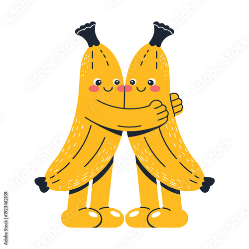 two funny cartoon bannana