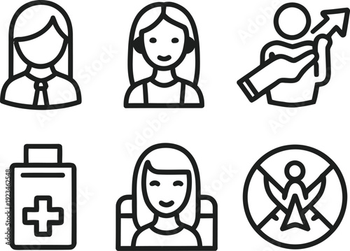 Healthcare and customer service icons