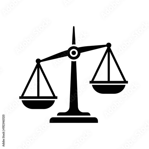 Black silhouette of balance scales.